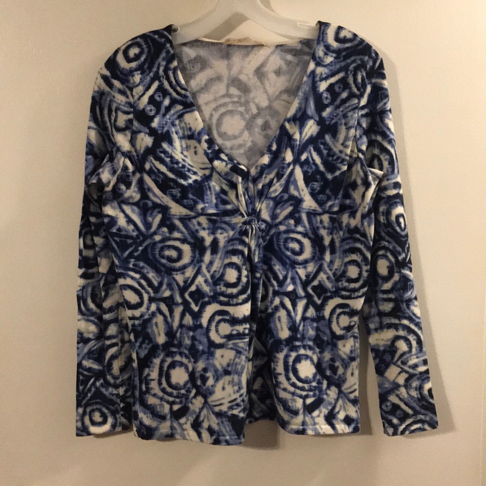 Belford blue and white v-neck sweater